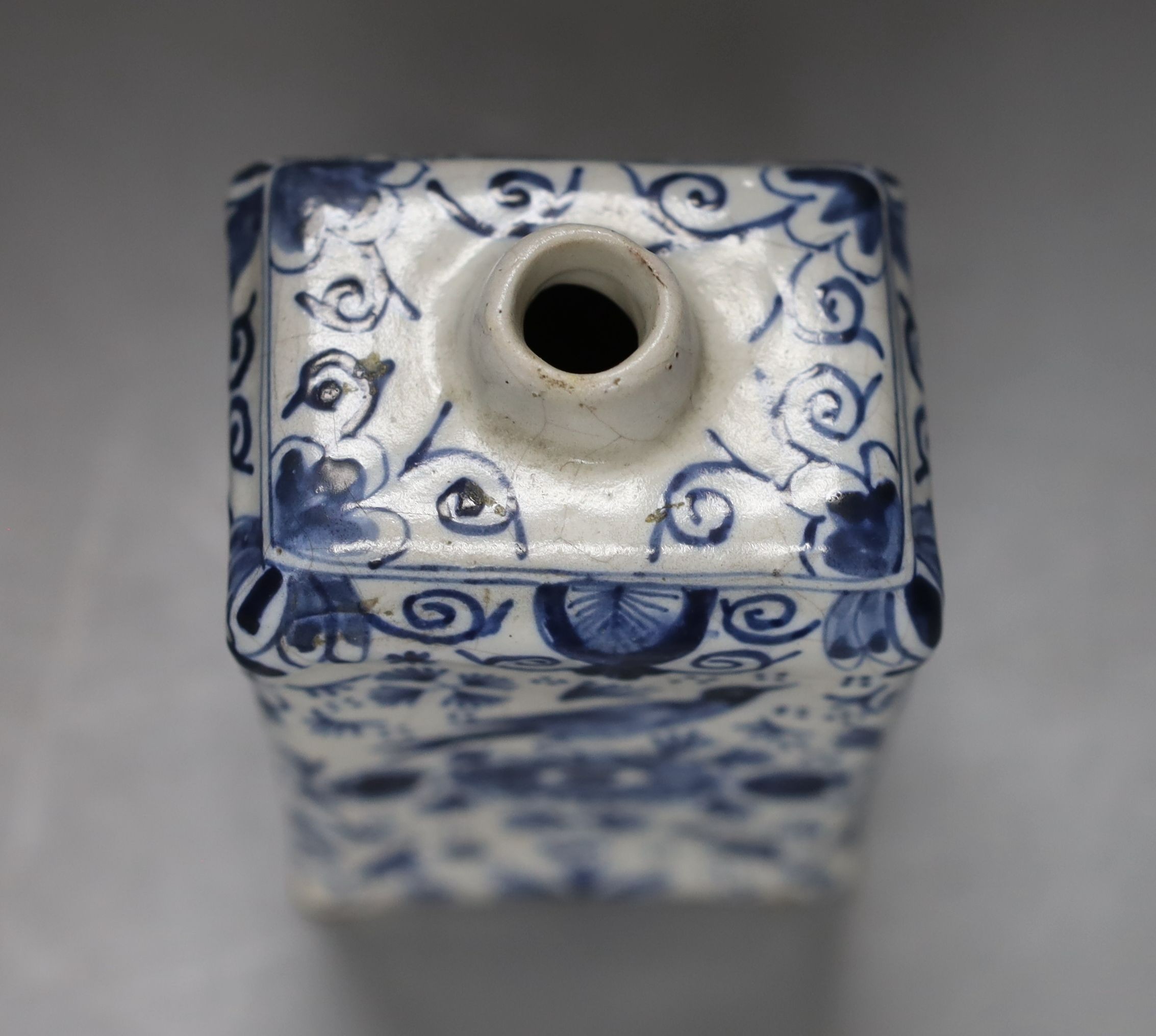 A 19th century French faience tea caddy, 12cm